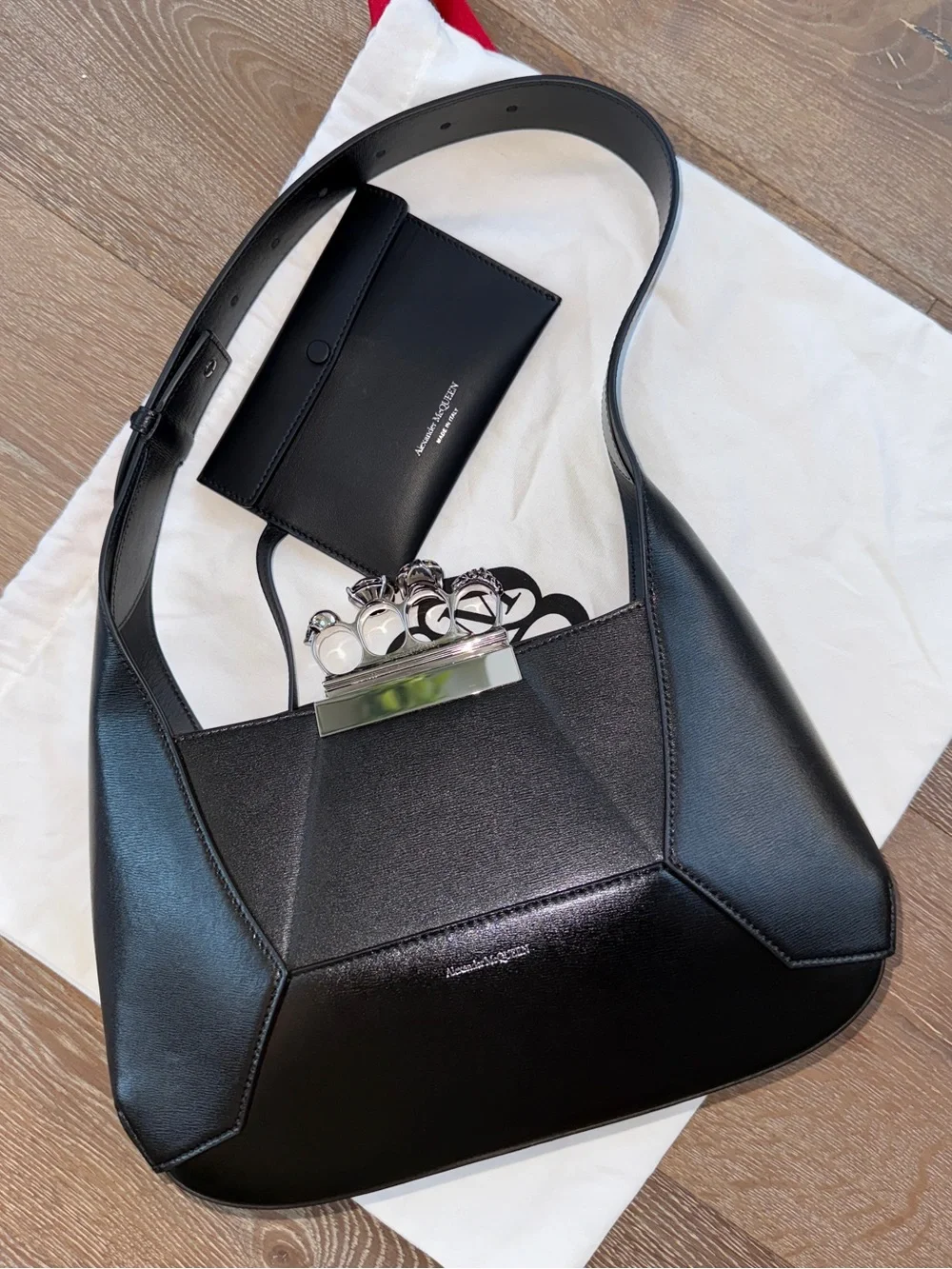 ALEXANDER MCQUEEN ‘The Jewelled Hobo Bag’ in Black - Picture 12 of 12